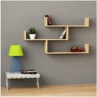 Decortie Bücherregal Tibet, Wandregal Modernes Bücherregal, 119 x 22 x 66,5 cm