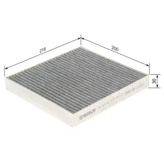Bosch Aktivkohle-Innenraumfilter Citroen Fiat Isuzu Mitsubishi Peugeot