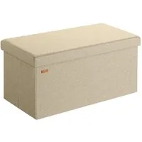 Casaria Sitzbank, mit Stauraum Faltbar Beige 80x40x40cm Gepolstert Deckel Stoff Stabil