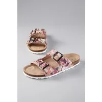 Aniston SHOES Pantolette Hausschuh, Sommerschuh mit Blumendruck - NEUE KOLLEKTION