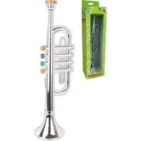 Trompete mit vier Tasten, Länge ca. 38 Zentimeter silber