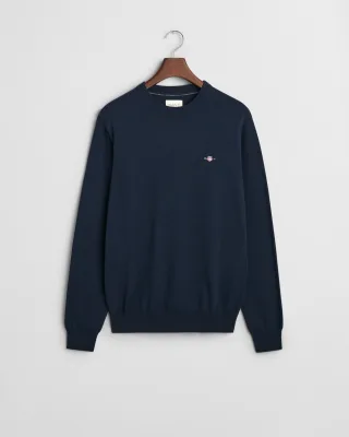 GANT - Rundhalspullover aus Baumwoll-Wollmischung evening blue - Gr. - 4XL