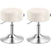 VASAGLE Barhocker Schminkhocker, Drehhocker, für Schlafzimmer (2 St), Schminkstuhl, Sitzhocker 360° drehbar, PU, dicke Polsterung