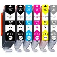 Druckerparadies 6er Multipack für Canon 570 571 XL Druckerpatronen Set Tintenpatrone (6-tlg., für MG7750 MG7751 MG7752 MG7753 TS8050 TS8051 TS8052 TS8053 TS9050)