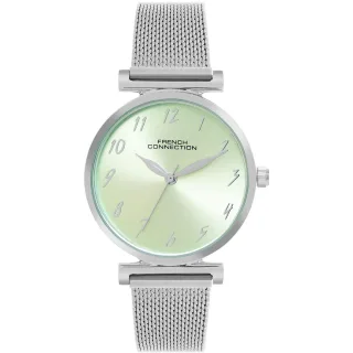 French Connection - Analoge Armbanduhr für Damen, Netz Riemen, Alltag (Seegrün)