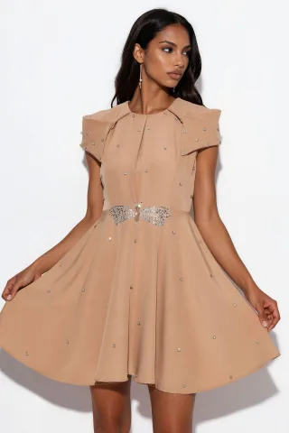 Damen A-Linien Mini-Kleid mit Pailletten