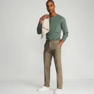 Straight Fit Stretch-Chino, Herren, size: regular, Beige, Baumwolle, by Lands' End