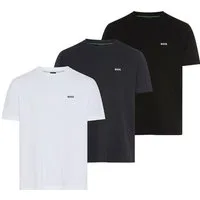 BOSS GREEN T-Shirt Tee 3Pack Regular Fit (Packung, 3-tlg., 3er-Pack) Stretch Jersey Cotton, Logo on Chest, Sparpackung
