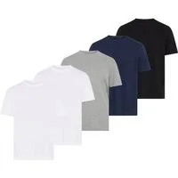 Man's World Rundhalsshirt (5er-Pack) Kurzarm, Regular Fit, unifarben, Rundhals, aus Baumwolle