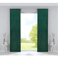 Gardinenbox Schiebegardine (2 St), Klettband, verdunkelnd, Samt, Milano Samt blickdicht Blackout Paneelwagen 203571-2-o