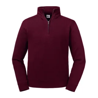 Russell - "Authentic" Sweatshirt mit kurzem Reißverschluss für Herren (Burgunderrot)