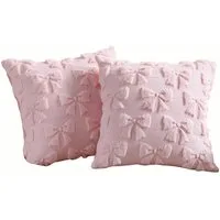 CLTYQ Kissenbezug Kissenbezüge mit Schleife,niedliche,weiche Kunstfell-Zimmerdekoration, (2 Stück), mit Schleife,flauschige Plüsch-Kissenbezüge im für Bett und Sofa