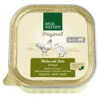 REAL NATURE Nassfutter Hund, Senior, Huhn und Ente 34x100 g