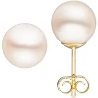 JOBO Paar Ohrstecker, 585 Gold mit Süßwasser-Zuchtperlen 8,5 mm