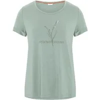 GARDENA T-Shirt Damen Shirt mit floralem Print, Milieugrün Frontprint mit floralem Akzent, softer Viskose-Elasthanmix