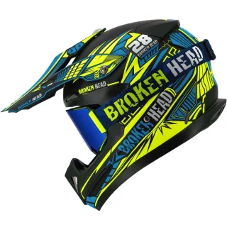 Broken Head Division MX + MX-Brille Magnetic-Regulator Blau Verspiegelt