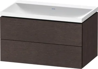 Duravit L-Cube c-shaped Set wandhängend Eiche dunkel gebürstet Matt 800x480x480 mm - LC6951N72720000 LC6951N72720000