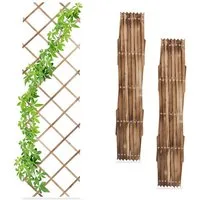 relaxdays Rankgitter Ausziehbares Rankgitter Holz 3er Set, 3er Set