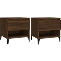 vidaXL Beistelltisch Beistelltische 2 Stk. Braun Eichen-Optik 50x46x50 cm (2-St)