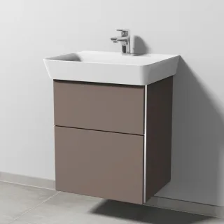 Sanipa 3way Waschtischunterbau zu Ideal Standard Connect Air Cube Waschtisch mit 2 Auszügen, Taupe-M BP6471T