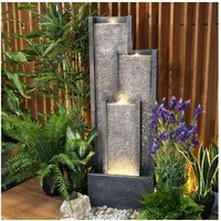 Wacredo Gartenbrunnen Premium Wasserspiel Komplettset Venezuela, Wasserbecken BxT: 35.5x20.5 cm, Gesamtmaß: 35,5 x 20,5 x 100cm (L x B x H)