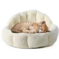 Jungengel Tierbett Katzen & Hunde Kuschelbett Haustierbett Katzenliege Hundeliege, 50 cm Ø, Extra Weich, Waschbar, Rutschfest, Ergonomisch