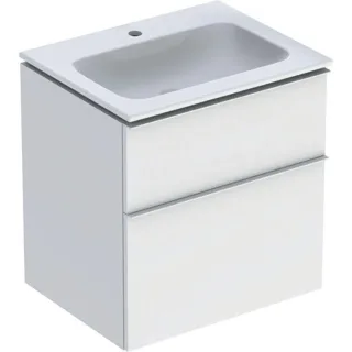 Geberit Icon Waschtisch mit Unterschrank 60 cm 502331013 Waschtisch-Set 60x63x48cm, weiß/KeraTect, Korpus weiß matt, Griff weiß matt
