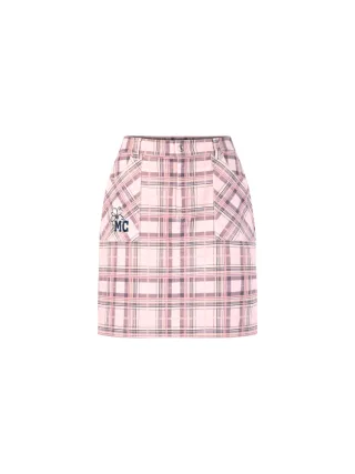 Marc Cain Sports - Feiner Cordrock mit Karo und Stickerei chalk pink - Gr. - 34