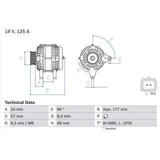 Bosch Lichtmaschine 125A 0986080270 Nissan Primera Renault Grand Megane Sc?nic