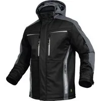 Leibwächter Winterjacke Flex-Line Herren Winter Softshelljacke mit Rückenisolierung (Winterjacke mit Reflektoren, Softshelljacke mit abnehmbarer Kapuze) atmungsaktiv 3000 g/m²/24 h, wasserdicht 8000 mm