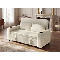 GUNJI Sofa Klappbares Doppelsofa, Sitzecke Doppelzweck Schlafsofa mit Becherhalter + Aufbewahrungstasche Geeignet für kleine Wohnungen/Wohnzimmer