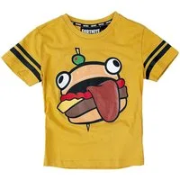 Fortnite T-Shirt & Langarmshirt FORTNITE BURGER T-SHIRT Jungen + Mädchen Epic Games Ocker Gr. 122 128 140 152 164 entspricht 5 6 7 8 9 10 11 12 13 14 15 16 Jahre