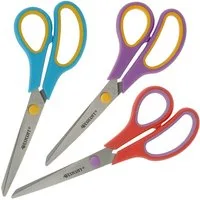 WESTCOTT Scheren-Set Easy Grip Scheren 3 Stück, Universalscheren 20,1cm mit Komfort-Griff, (Vorteilspack, 3-tlg), Extrascharfe & langlebige Edelstahlklinge