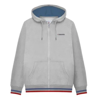 Lambretta - Hoodie mit durchgehendem Reißverschluss für Herren (Grau/Dunkelblau/Rot)