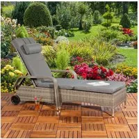 Melko Gartenliege Sonnenliege Gartenliege Polyrattan inkl. Kissen&Kopfstütze Saunaliege, Stück, Liege, Mehrfach verstellbar