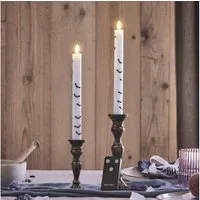Lights4fun LED-Kerze 2er Set TruGlow® LED Stabkerzen Echtwachs Fledermäuse
