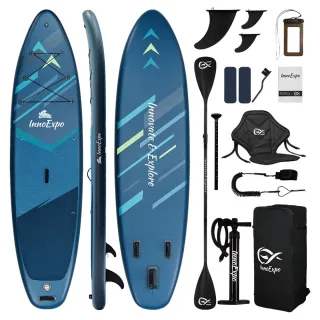 [EU Direct] InnoExpo 350*89*15CM Extra-large Inflarable Paddle Board With Seat Load 230kg Stable for Beginners Large Cap