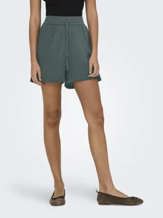 ONLY - ONLTIZANA STRING COTTON SHORTS WVN NOOS Balsam Green - Gr. - XL