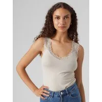 Vero Moda Trägertop VMROSA SL TOP JRS NOOS Viskosemischung, Spitzen Detail