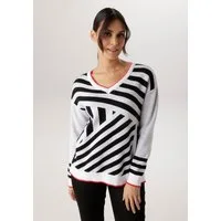 Aniston SELECTED Strickpullover mit interessant verlaufenden Streifen-Muster