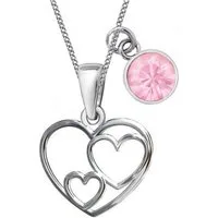 Goldene Hufeisen Herzkette Mädchen Herz Anhänger mit Kette 925 Silber mit Zirkonia Rosa (3-tlg, inkl. Etui), Schmuck für Mädchen