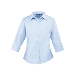 Premier - Hemd für Damen 3/4 Ärmel (Hellblau)