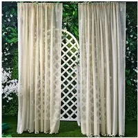 Qelus Gardine Vintage Voile Gardinen mit Quasten Stangendurchzug (2 St), Creme halbtransparent für Wohnzimmer und Schlafzimmer