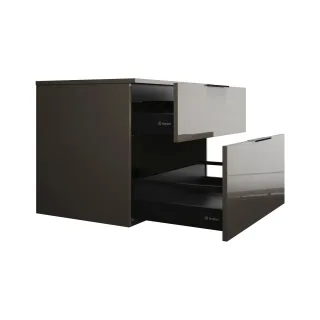Burgbad Waschtischunterschrank Eqio 619x800x550 Grau Hochglanz, WXXH080F2010 WXXH080F2010