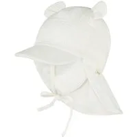 Sterntaler® Schirmmütze Schirmmütze mit Nackenschutz Ohren (1-St) Schirmmütze aus Bio-Musselin mit Ohren, Nackenschutz & Bindeband