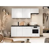 Möbel für Dich Küchenzeile Moderne Einbauküche GIANNA 200 cm, weiß, 6-teilig
