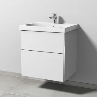 Sanipa 3way Waschtischunterbau zu Geberit Acanto Waschtisch mit 2 Auszügen, Weiß-Soft BR41543
