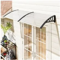 Outsunny Pultvordach Vordach für Haustür 75x195x23 cm Sonnenschutz Regenschutz (Überdachung 5mm Polycarbonat, 1 St., Sonnenschutz Regenschutz für draußen), Alu Transparent