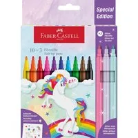 Faber-Castell Malstift Faber Castell Filzstift Einhorn 10+3 und Sticker