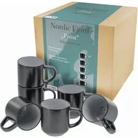 CreaTable Becher Nordic Fjord, 6-tlg., Steinzeug, Kaffeebecher, Tassen Set, 6-teilig, 285 ml